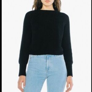 American apparel cropped fisherman sweater black small